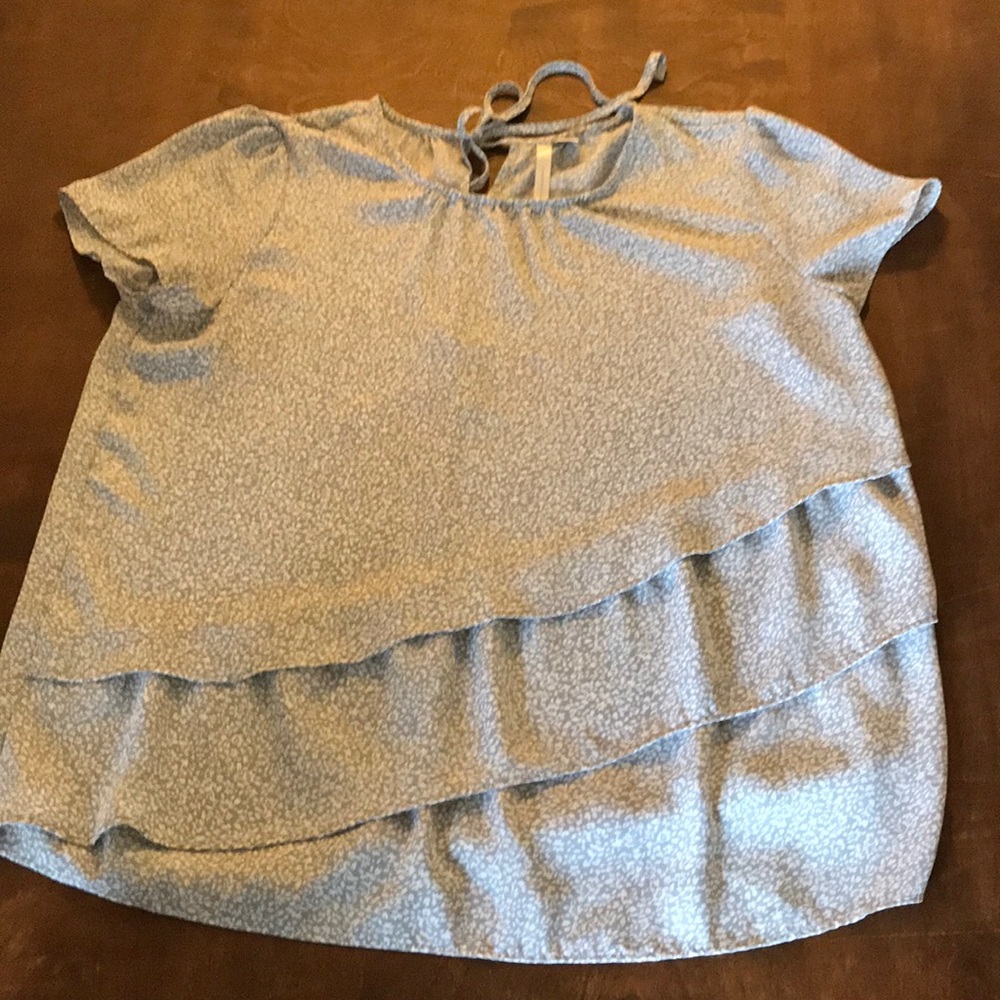 Grey and white blouse